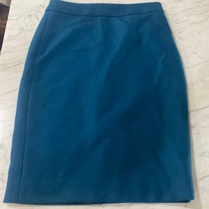 J.Crew blue double serge wool pencil skirt size 00